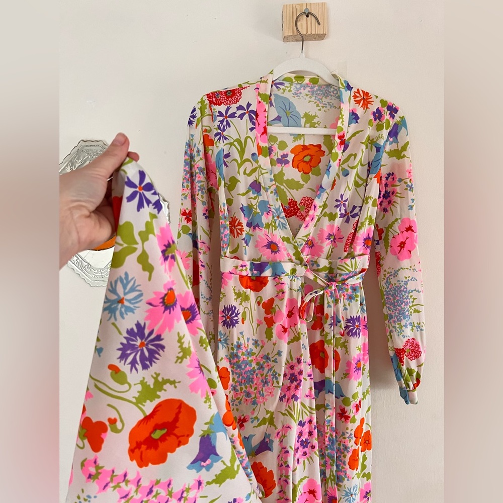 Full length vintage floral robe